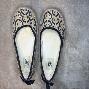 UGG Women's Black and Cream Patterned Espadrilles